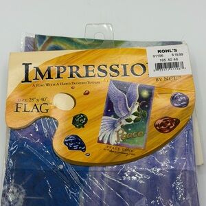 Vintage Garden Flag Religious Peace Dove 28x40 Christian Decor